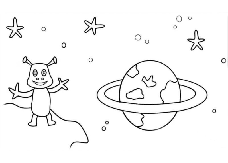 Космос раскраска для детей