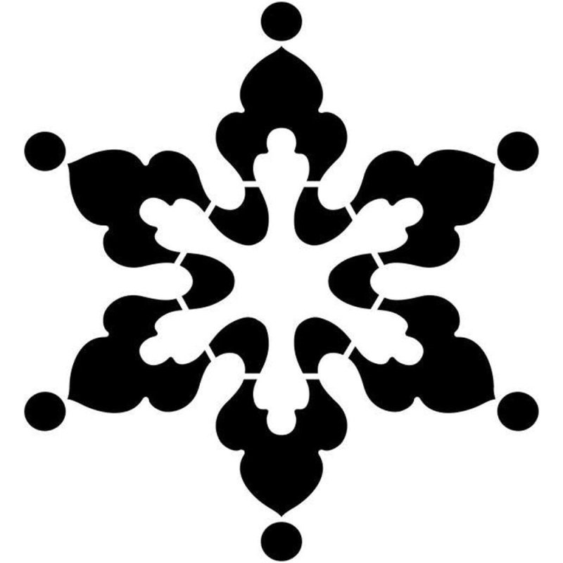 Снежинка трафарет для вырезания
