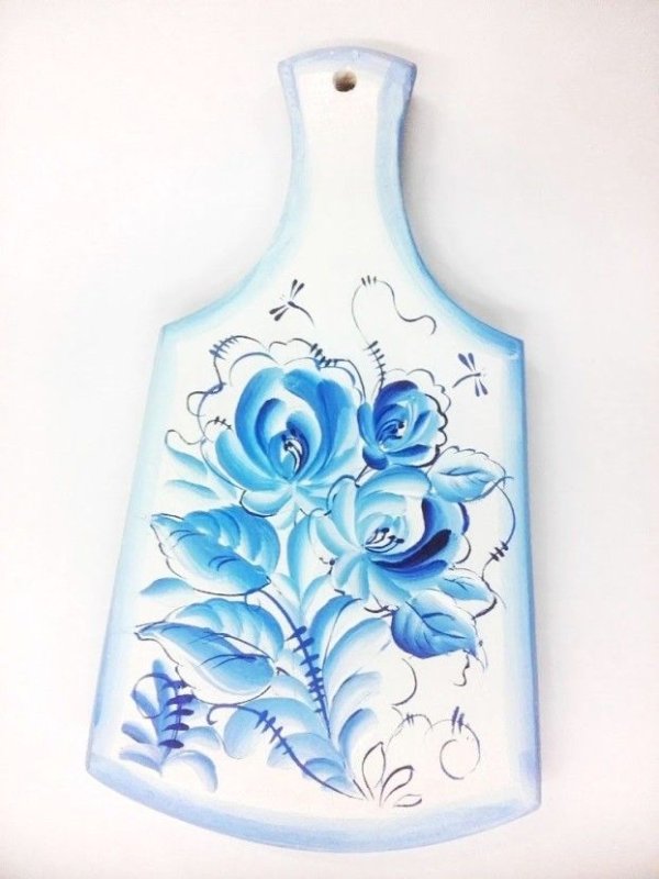 Расписать гжелью разделочную доску