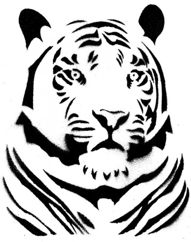Тигр трафарет