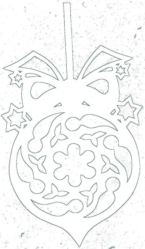 Вытынанки новогодние шары на окна