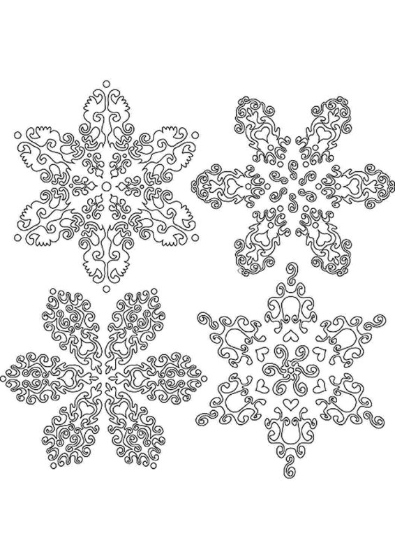 Раскраска снежинки много