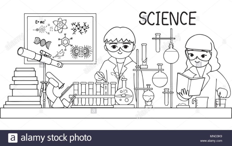 Раскраска лаборатория для детей