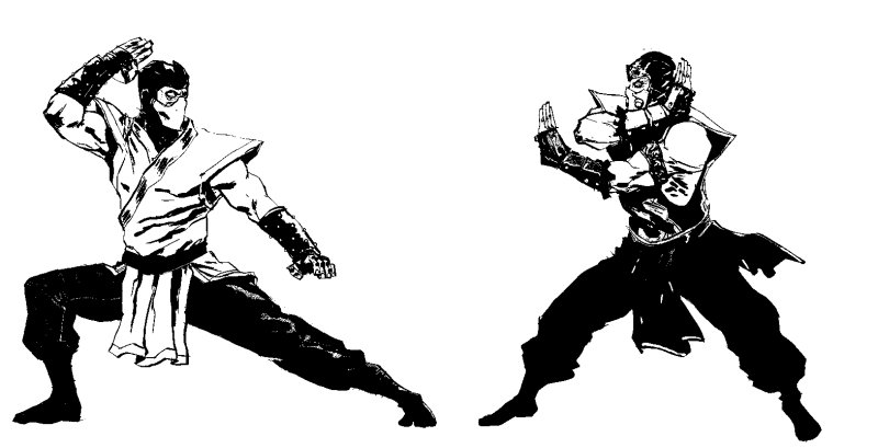 Раскраска мортал комбат Скорпион