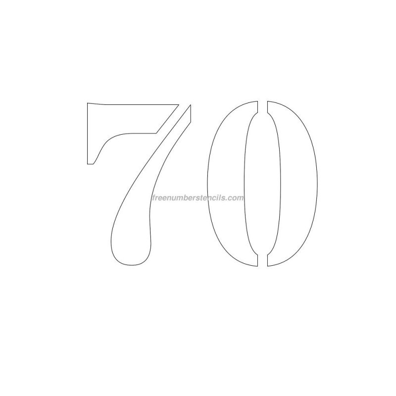 Цифра 70 трафарет для торта