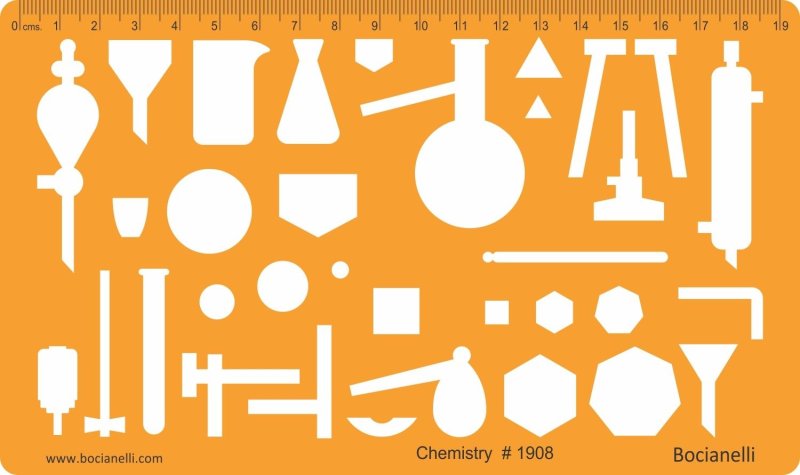 Химическая линейка трафарет