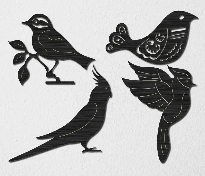 Птицы для лазерной резки