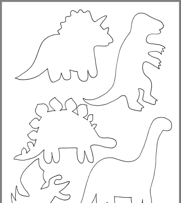 Трафарет динозавра для вырезания