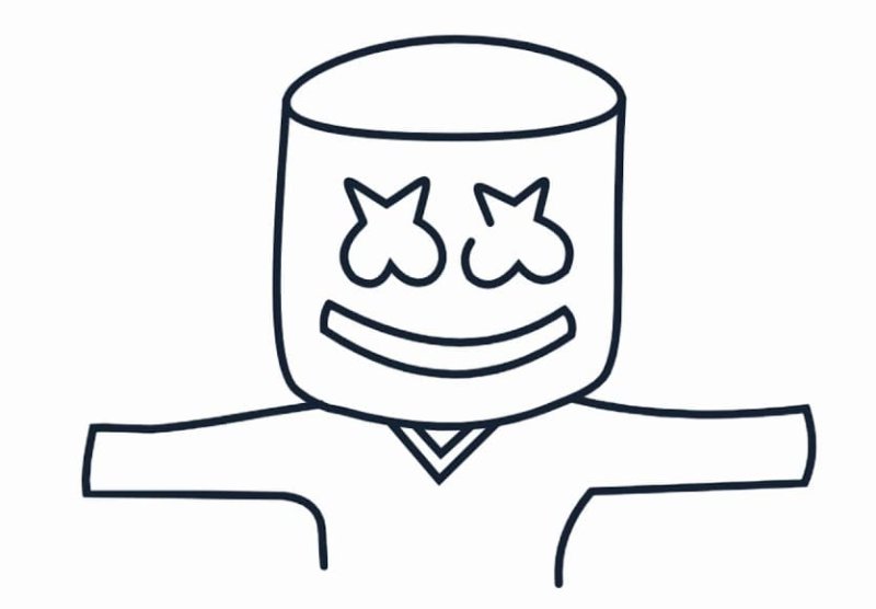 Маршмеллоу раскраска для детей