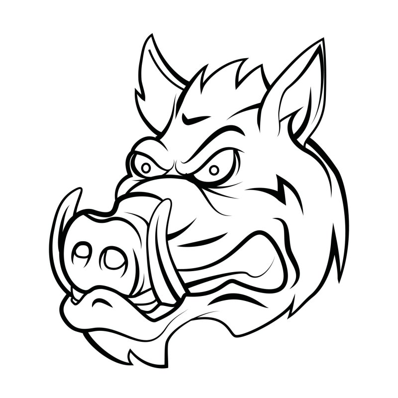 Тату голова кабана