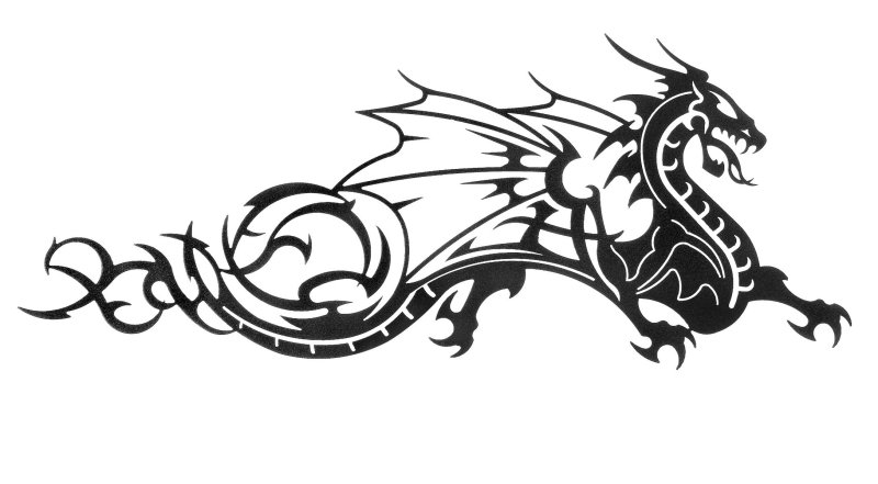 Тату трайбл дракон
