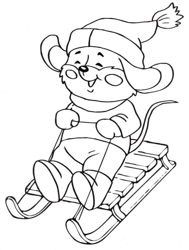 Санки рисунок