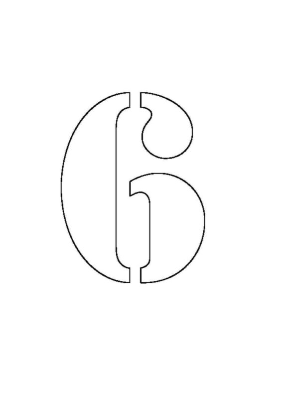 Цифра 6 трафарет