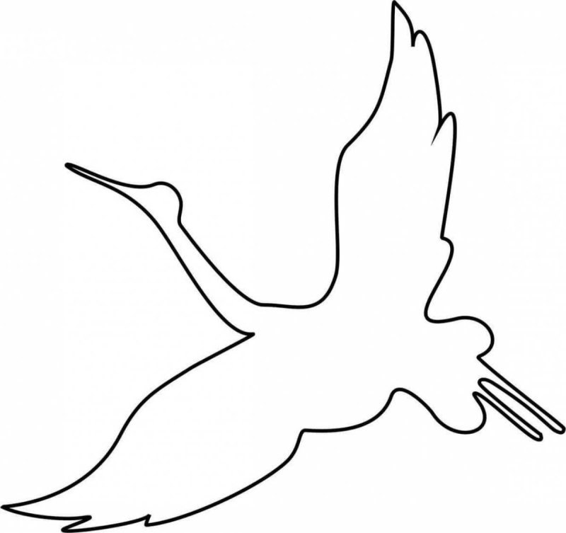 Трафарет журавлика для вырезания