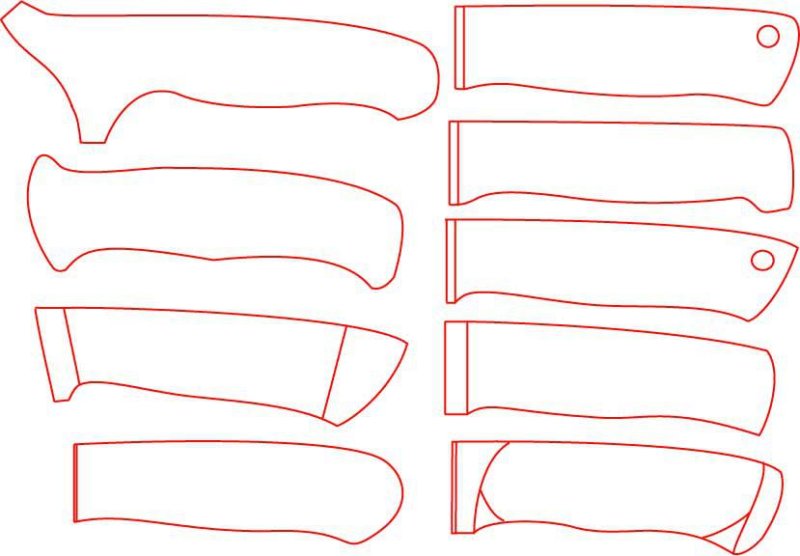 Форма рукояти ножа чертежи