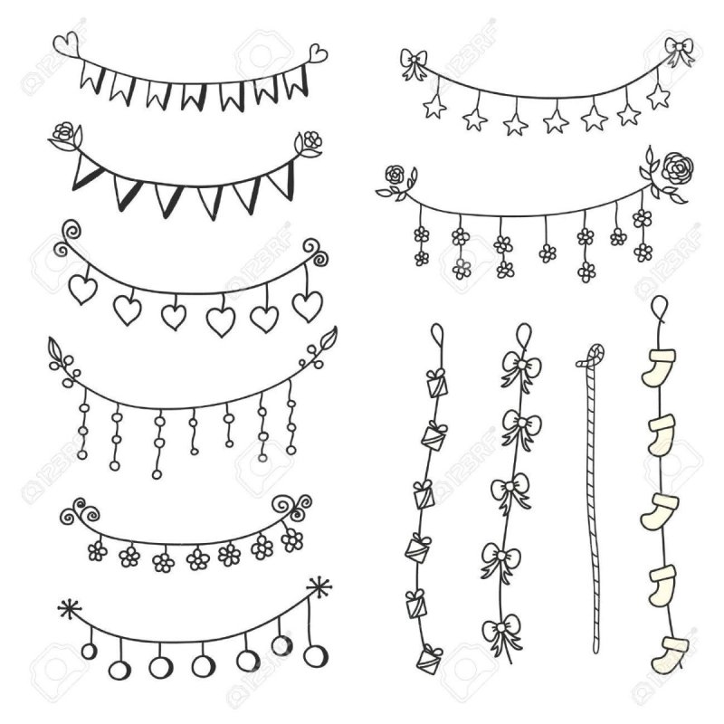 Гирлянда раскраска