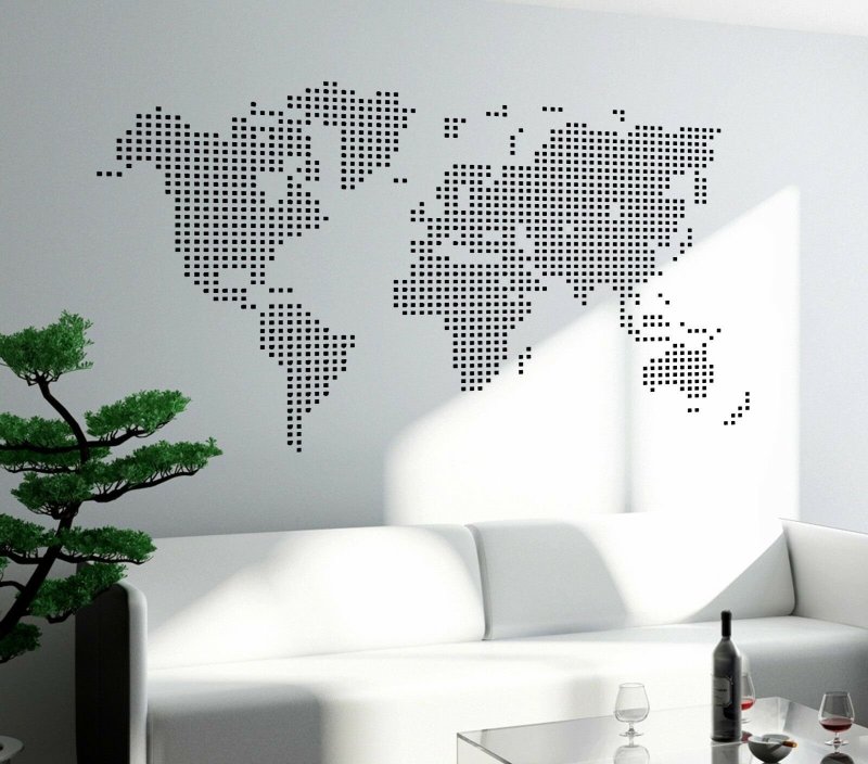 Объемная карта мира на стену