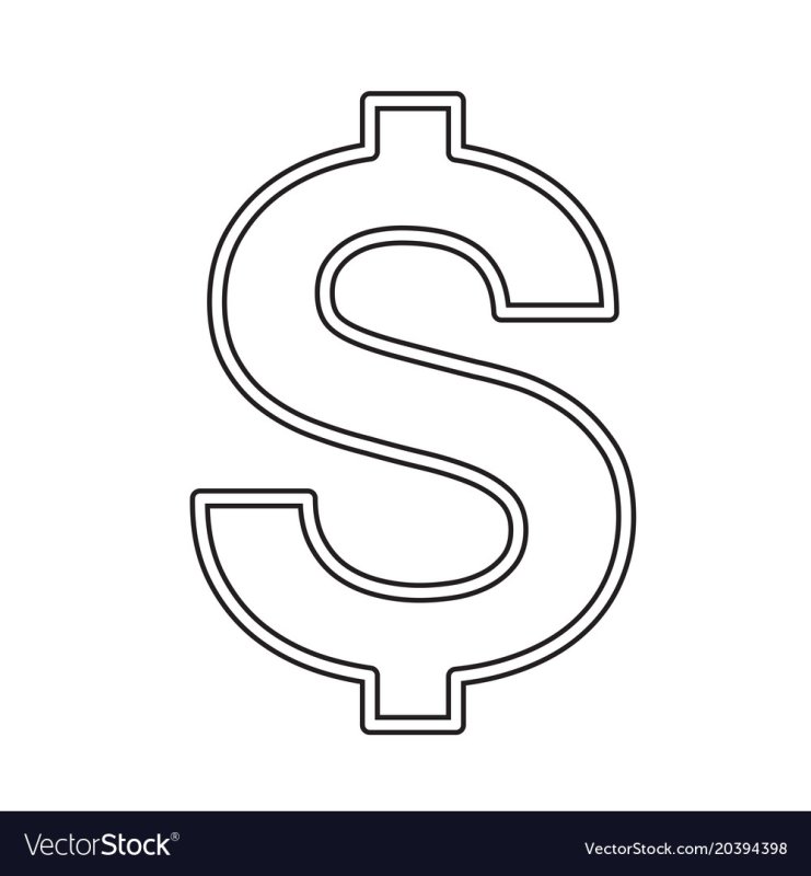 Знак доллара трафарет