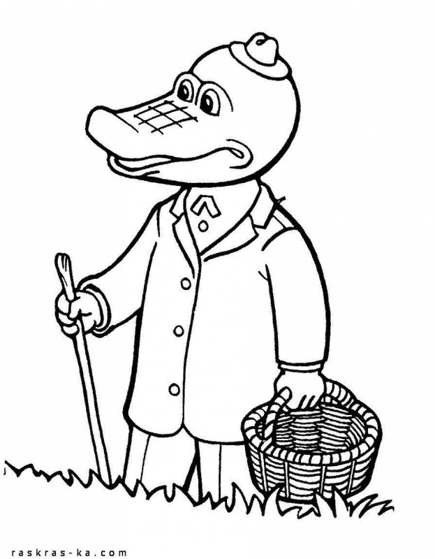 Раскраски Чебурашка и крокодил Гена