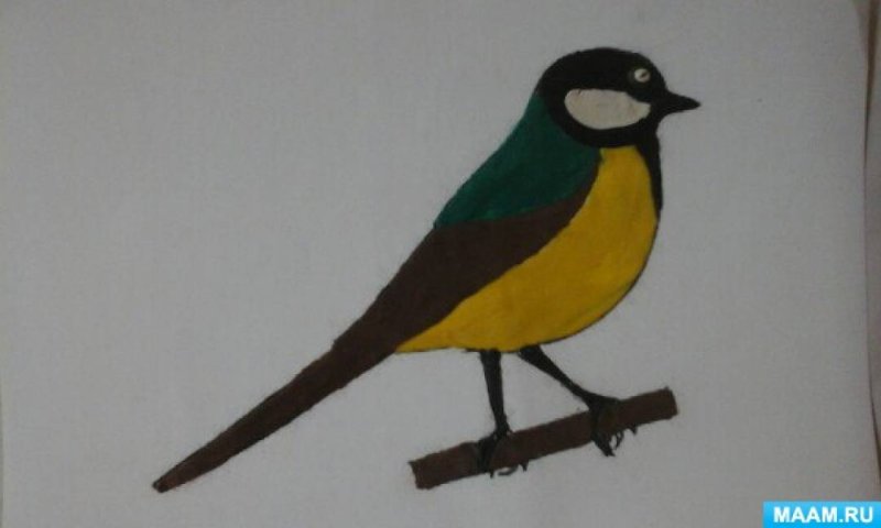 Синица пластилинография