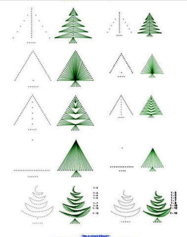 Изонить елочка схема