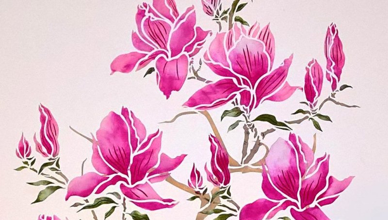 Магнолия тату эскизы