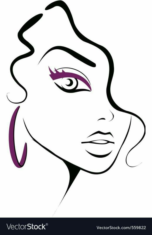 Контур женского лица