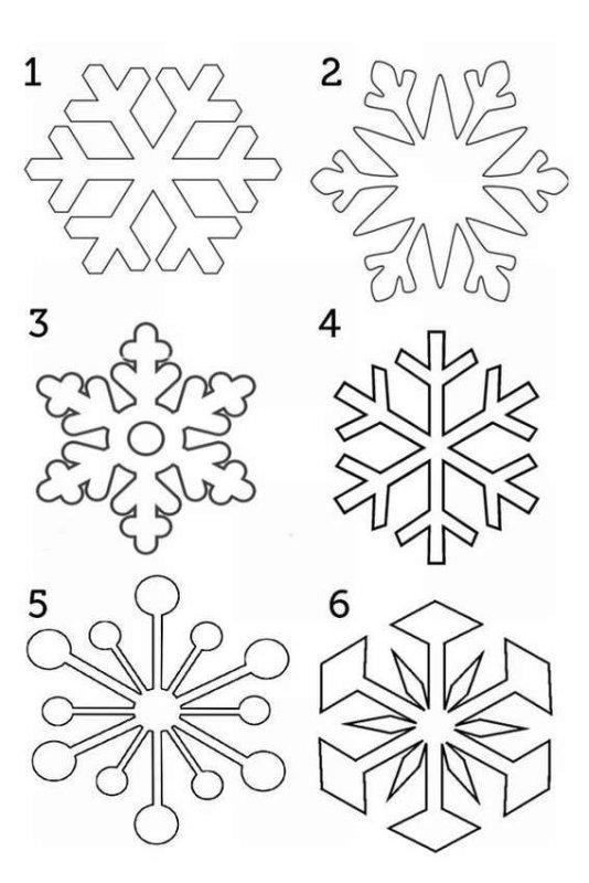 Трафареты на новый год снежинки