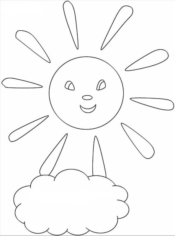 Солнышко раскраска для детей