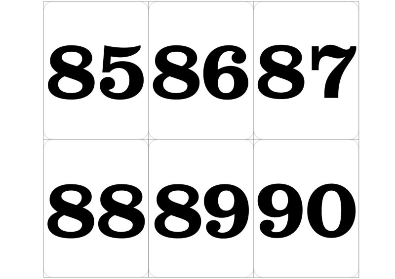 Трафарет для копилки с цифрами