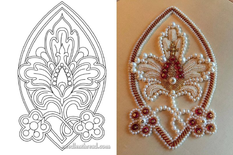 Узоры для люневильской вышивки бисером