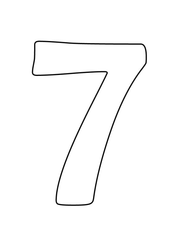 Цифра 7 трафарет для вырезания