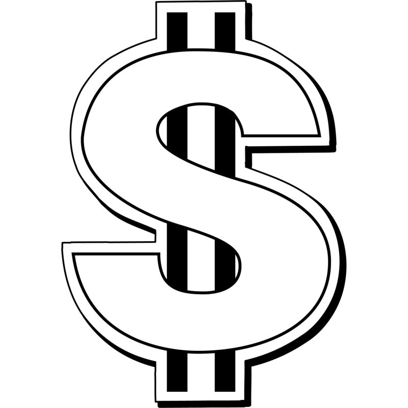 Доллар трафарет