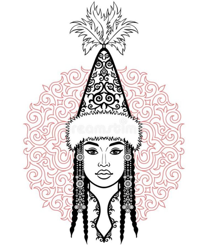 Девушка в саукеле вектор
