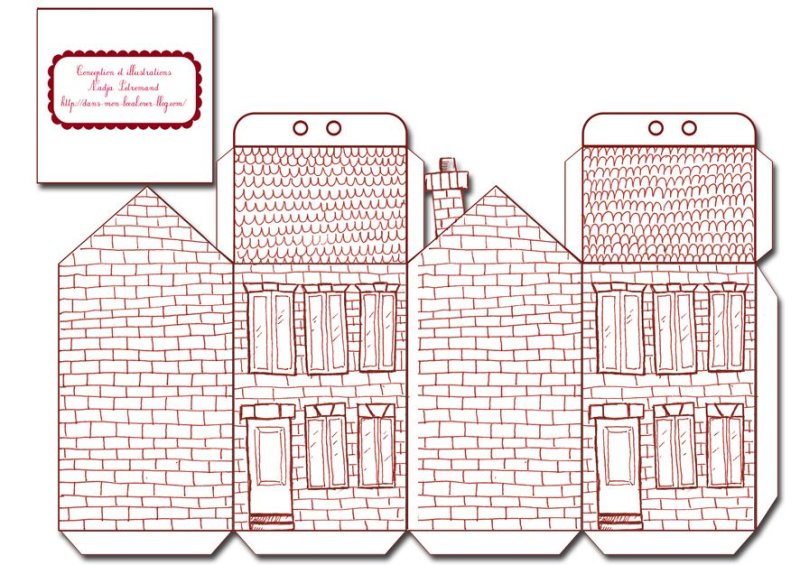 Макет бумажного домика