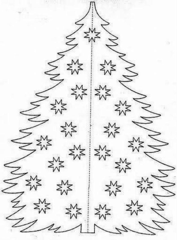 Елочка трафарет