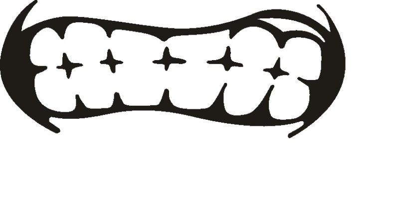 Наклейки на мотошлем зубы