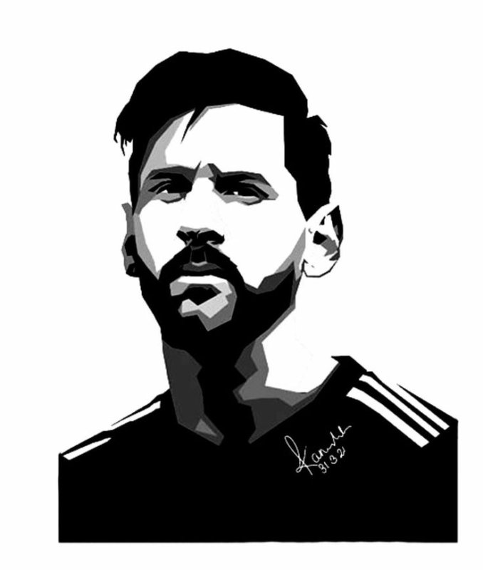 Месси вектор чб