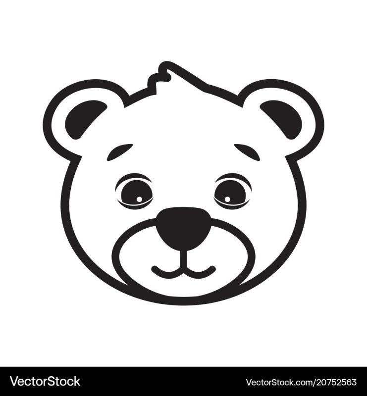 Голова медведя раскраска для детей