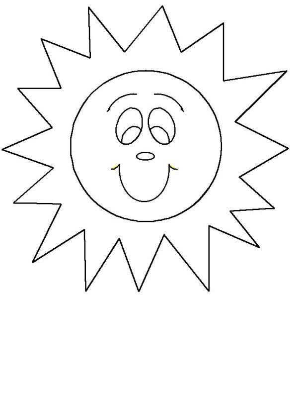 Солнце раскраска для детей