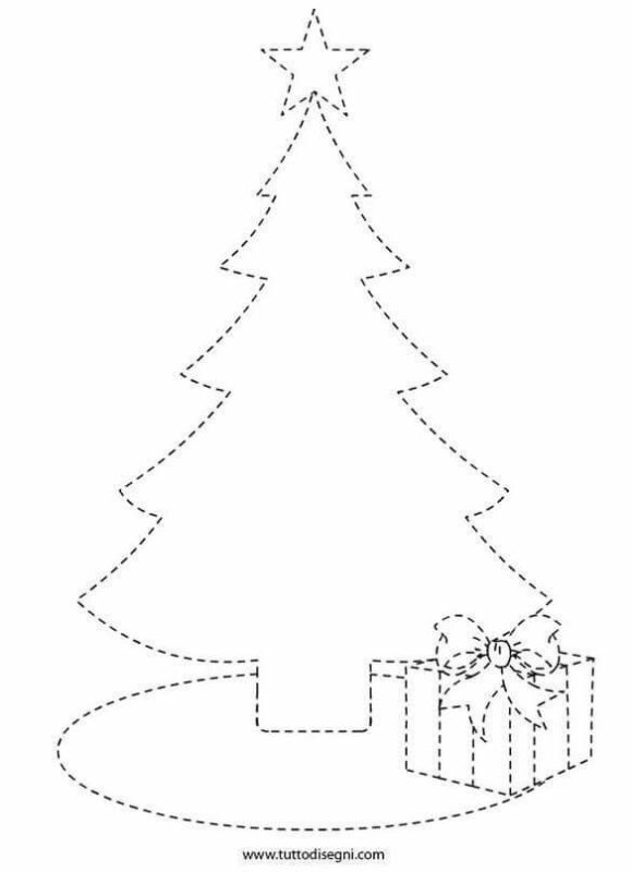 Елочка по точкам для детей