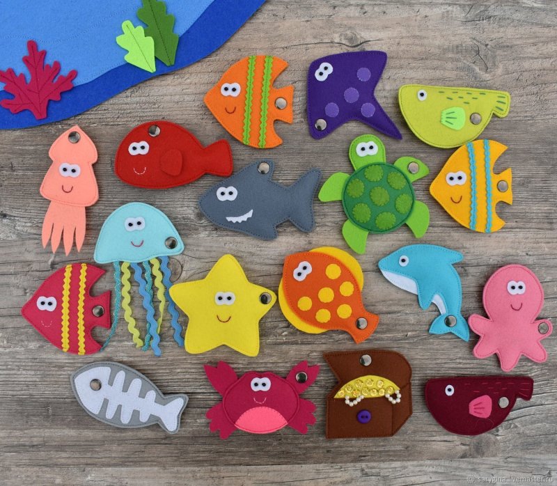 Морские обитатели из фетра