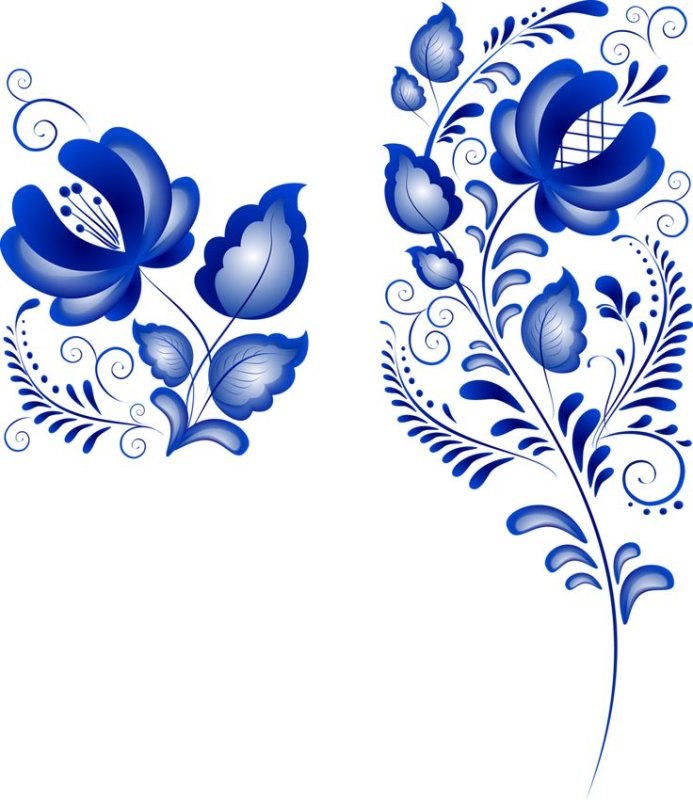 Орнаментная Гжельская роспись