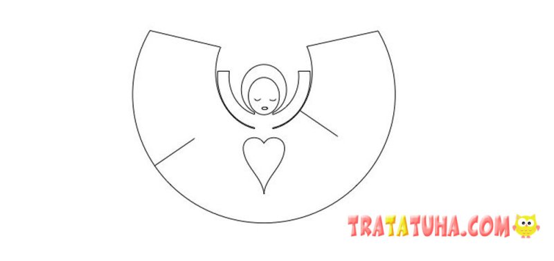 Шаблон ангелочка из бумаги