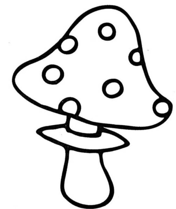 Мухомор картинка для детей раскраска