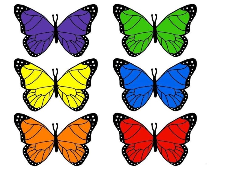 Бабочки для вырезания цветные