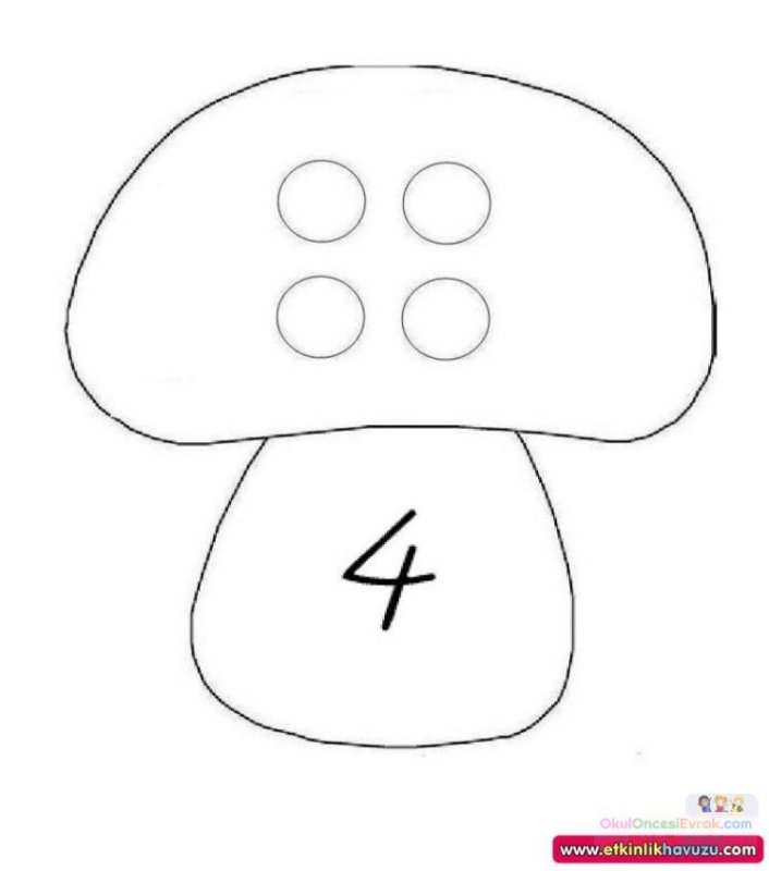 Трафарет гриба для аппликации