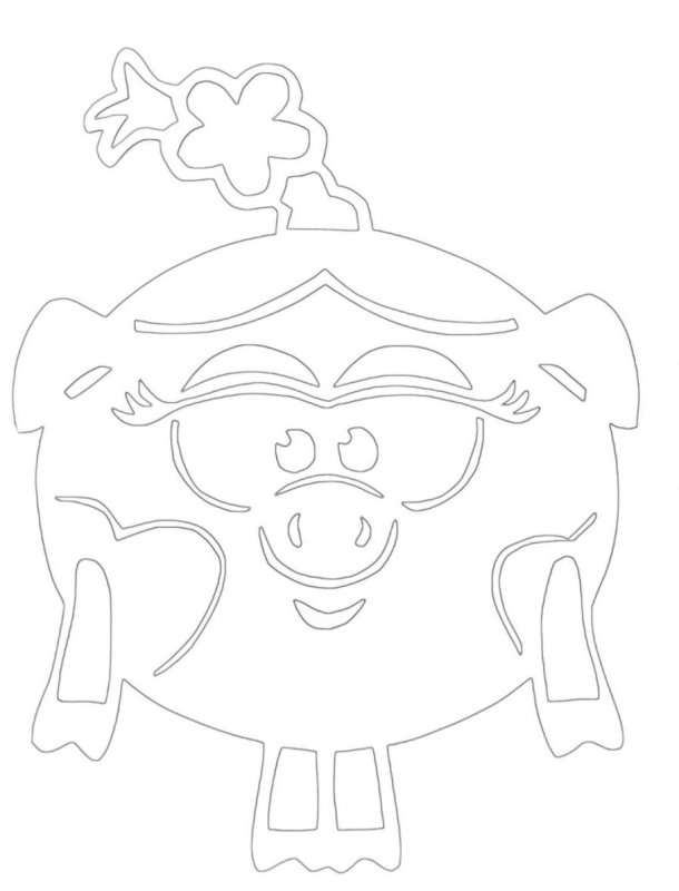 Вытынанки Смешарики новогодние