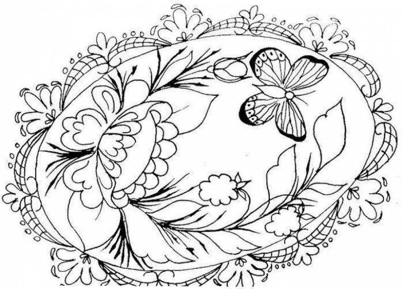 Жостовская роспись раскраска