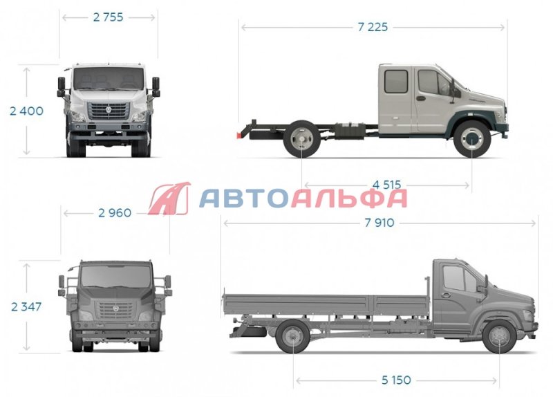 Колесная база газон Некст 10